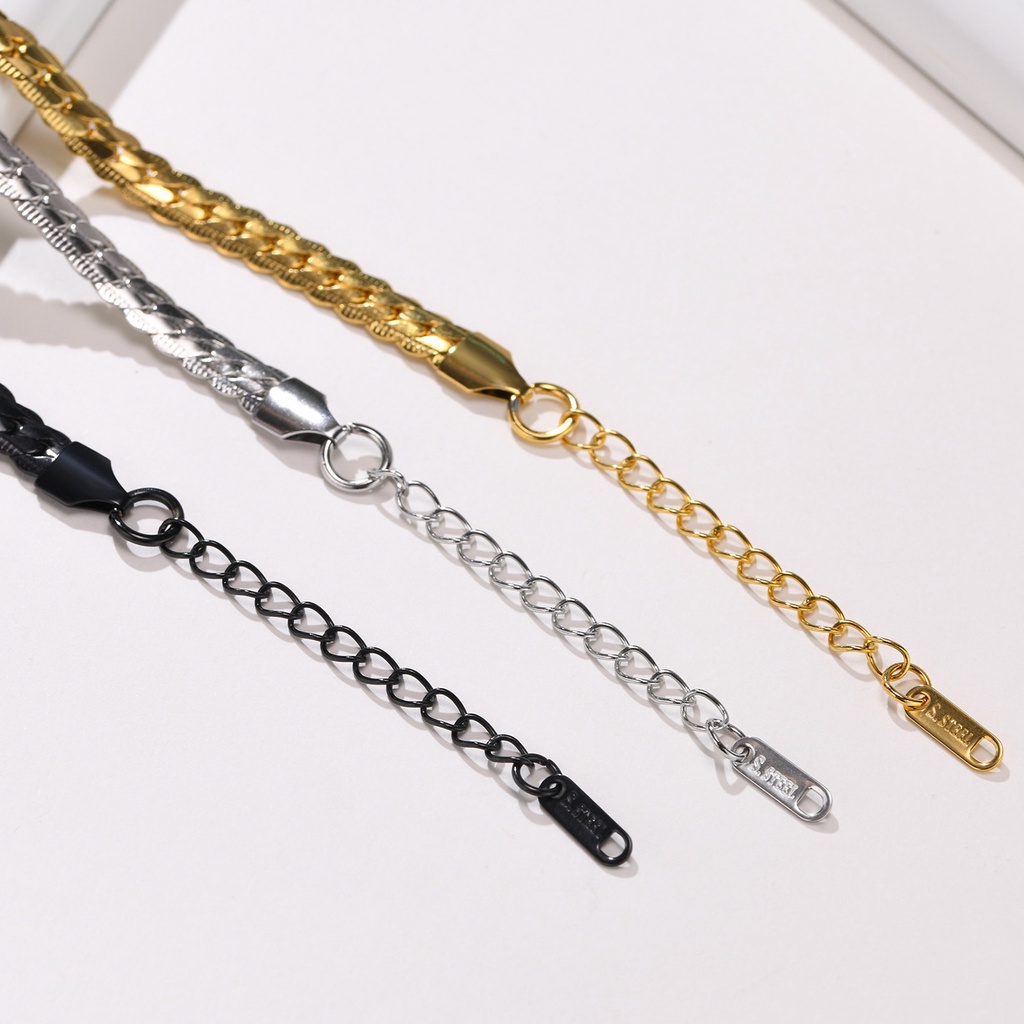 Vòng đeo tay VNOX thép không gỉ 6mm kiểu dây xích có thể điều chỉnh dành cho nam