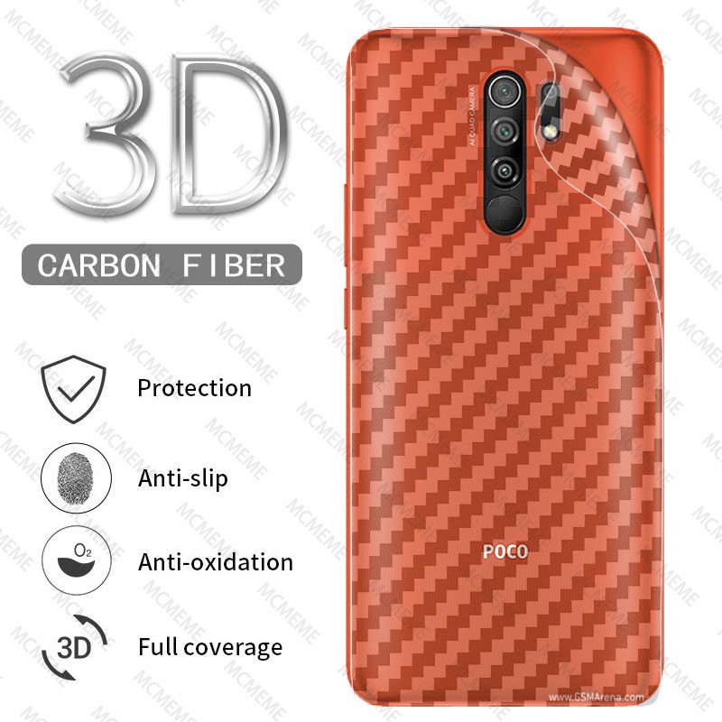 Miếng Dán Carbon Mặt Sau Điện Thoại Nhám Chống Xước Cao Cấp Cho Xiaomi Poco X3 NFC/ Pro X3 PM3 F3 F2 Pro Pocophone F1 5G