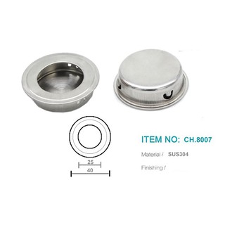 TAY NẮM ÂM DẠNG MÓC NÚM INOX TRÒN CH8007