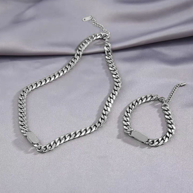 Dây chuyền thép titan 191001 dáng ngắn đơn giản phong cách hip hop Hàn Quốc