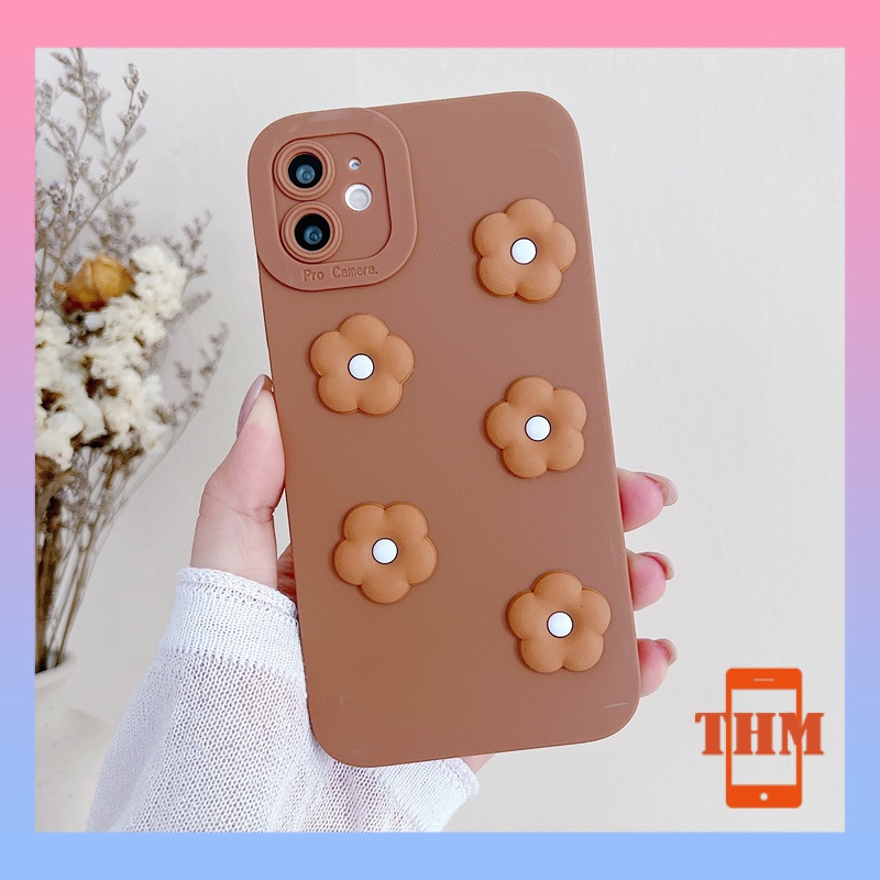 ốp iphone Điện Thoại TPU Hình Hoa Nhỏ Nâu 6/6plus/6s/6splus/7/7plus/8/8plus/x/xr/xs/11/12/13/pro/max/plus/promax/-072