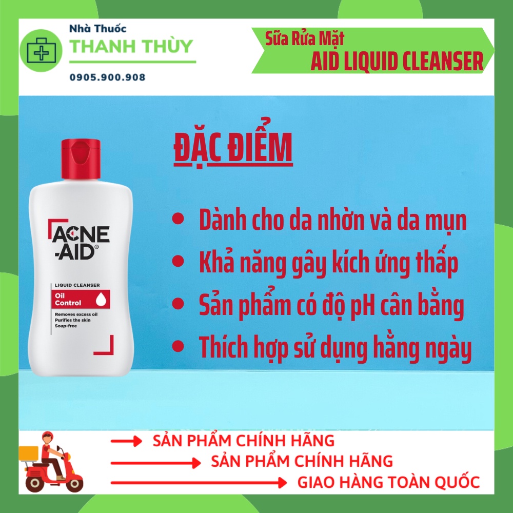 ACNE AID LIQUID CLEANSER [Chai 100ml] Sữa Rửa Mặt Giúp Làm Sạch Và Ngừa Mụn