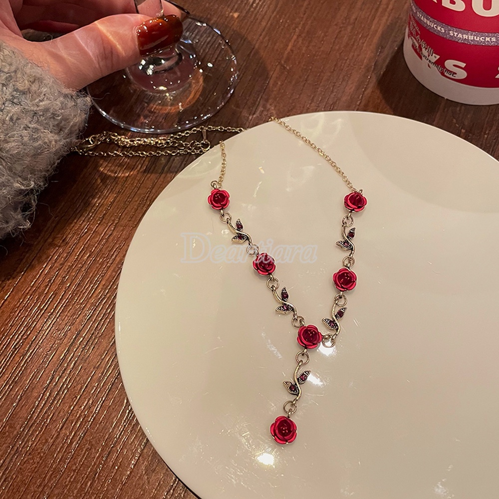 Vòng cổ Hoa Hồng Phong Cách Retro Sang Trọng Dành Cho Nữ