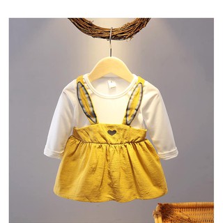Váy đầm cotton thu đông dài tay cho bé gái