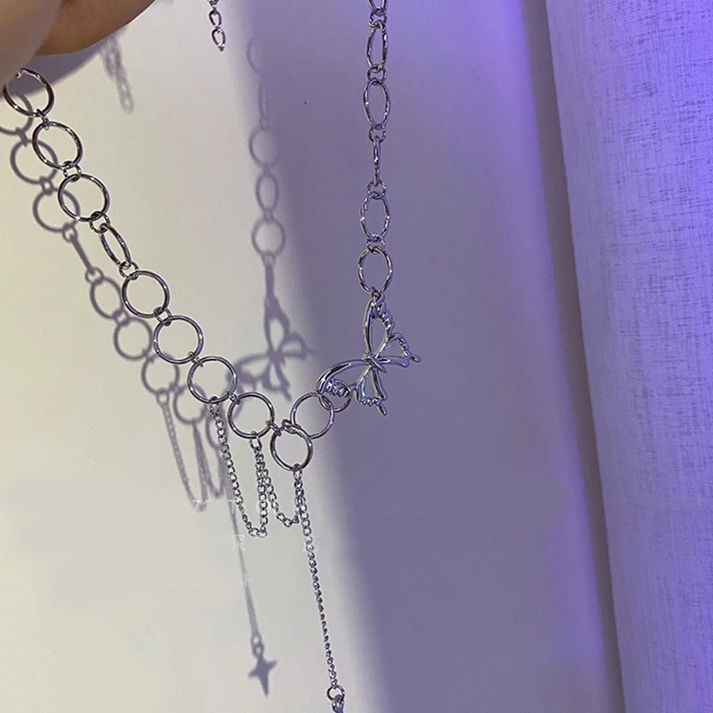 Vòng cổ choker trang trí hình bướm phối tua rua xinh xắn thời trang xu hướng