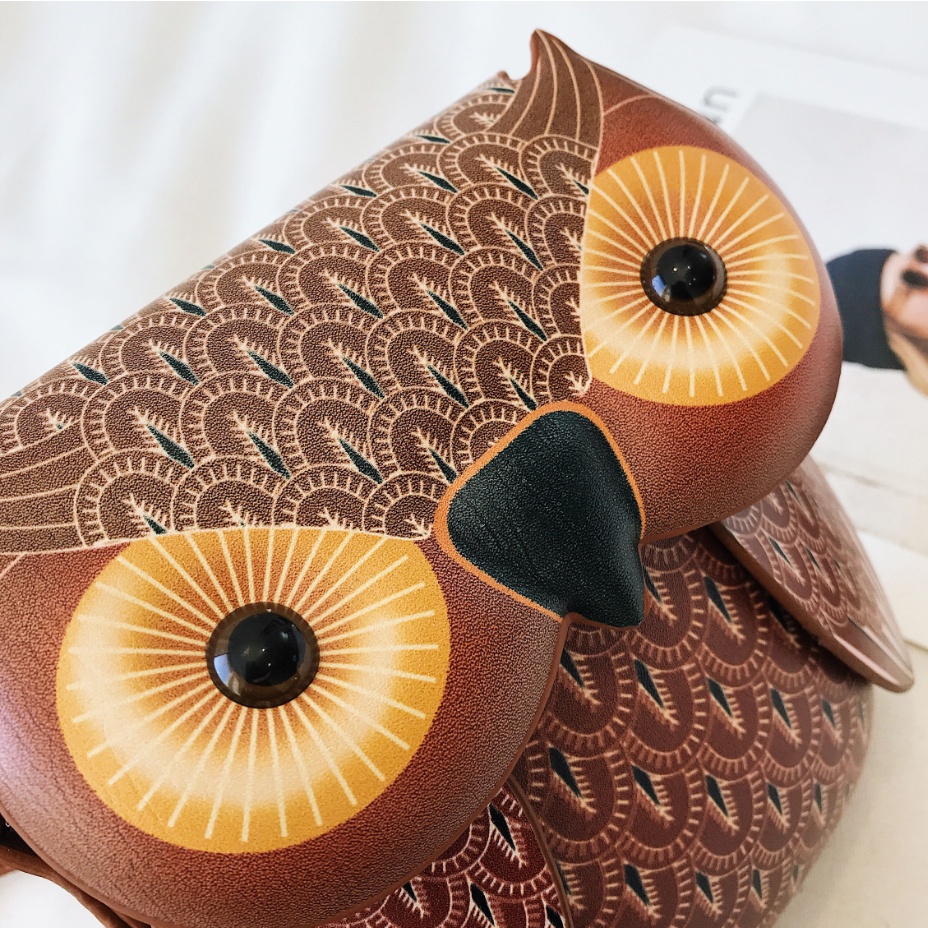 Túi Đeo Chéo Hình Cú Mèo Hoạt Hình Dễ Thương Dành Cho Nữ