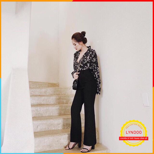 Quần ống loe 💖 𝑭𝑹𝑬𝑬𝑺𝑯𝑰𝑷 💖 Quần loe nữ công sở lưng cao, quần ống loe 2 cúc vải tuyết mưa sang xịn mịn | BigBuy360 - bigbuy360.vn