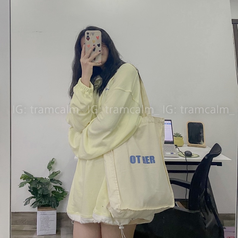 [Ảnh thật] Túi tote vải OT HER đi học siu đáng iuuuu