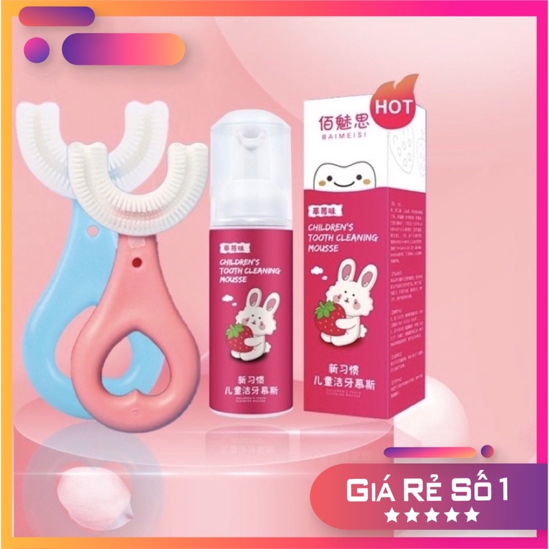 Bàn chải đánh răng silicon chữ U(2-6tuổi)