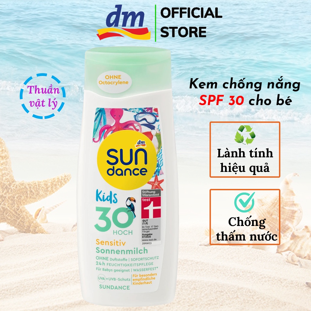 Kem chống nắng cho bé Sundance kid, kcn trẻ em chống tia UV an toàn cho da trẻ con <Hàng Đức 200ml>