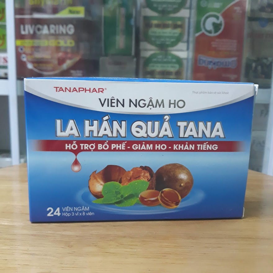 Viên ngậm giảm ho La hán quả Tana,nguồn gốc thiên nhiên giúp giảm đau họng, khản tiếng - Hộp 24 viên