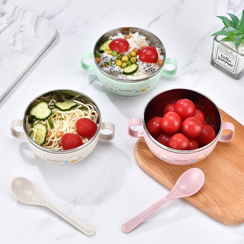 Bát Ăn Dặm Cách Nhiệt Inox Cho Bé