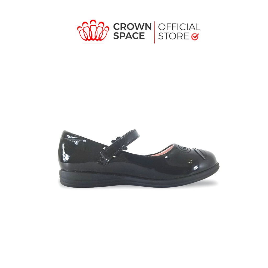 Giày Búp Bê Đen Đi Học Bé Gái Crown Space UK School Shoes CB3024 Cao Cấp Nhẹ Êm Thoáng Mát Size 28-36/4-14 Tuổi