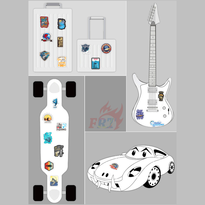 Bộ 100 Cái/Bộ ❉ Miếng Dán Hình Cá Trang Trí Độc Đáo ❉ Miếng Dán Graffiti Chống Thấm Nước Thời Trang DIY