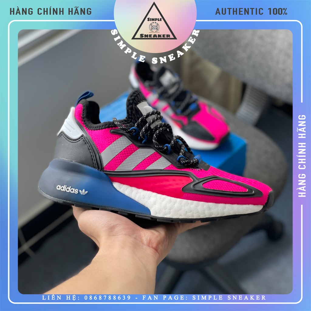 Giày Nữ Adidas Auth FREESHIPAdidas ZX 2K Boost Pink Chính Hãng - Giày Sneaker Thể Thao Adidas Chạy Bộ - Simple Sneaker