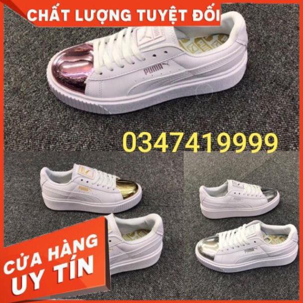 | Xả Xả| [ẢNH THẬT] Giày thể thao Puma mũi Bạc Hồng Vàng TOP CHAY Có Sẵn Có Sẵn . 👟