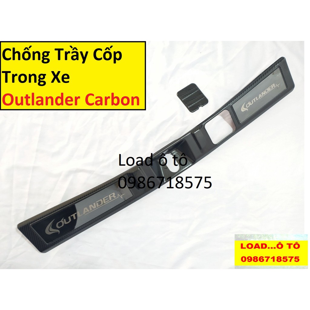 Chống Trầy Cốp, Ốp Bậc Cốp Trong Carbon Xe Mitsubishi Outlander 2022-2018 Cao Cấp