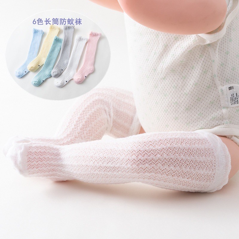 Vớ Cotton Mềm Mỏng Phối Lưới Dài Tới Gối Thời Trang Mùa Hè 2022 Cho Bé 0-4 Tuổi