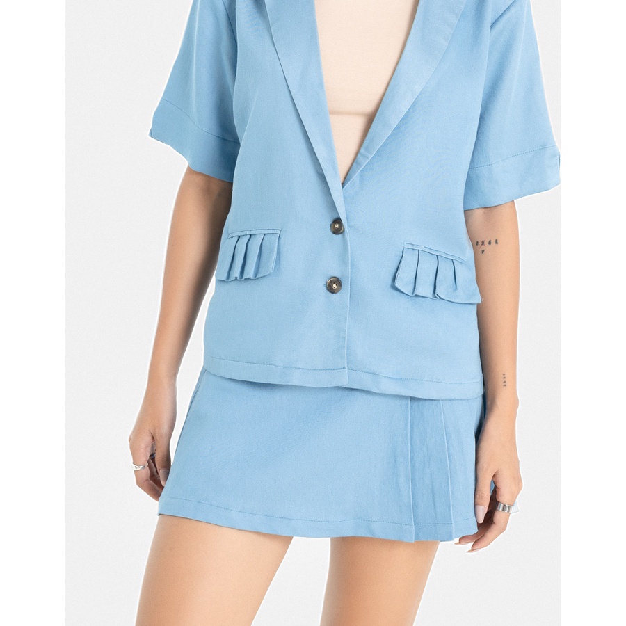 Áo Blazer Nữ Thời Trang JUNO Tay Ngắn JNKHC009