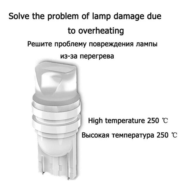Bóng Đèn Led T10 5W Bằng Gốm Màu Đỏ/Vàng/Trắng/Xanh Dương/Xanh Lá Phù Hợp Cho Xe Hơi Và Xe Máy