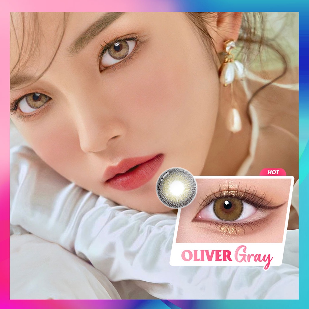 [LENS KHÔNG CẦN NGÂM] EYEIYAGI OLIVER GRAY Tone xám rêu tây PREMIUM SILICONE HYDROGEL | Anti UV | Chính hãng HÀN QUỐC