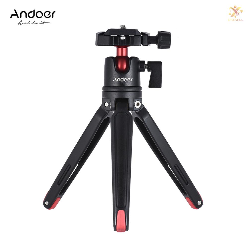 ET Andoer Mini Handheld Travel Tabletop Tripod Stand  with Ball Head for     DSLR Mirrorless Camcorder for  X 8 7 Plus 7s 6s for   Honor 9  Smartphone for  5