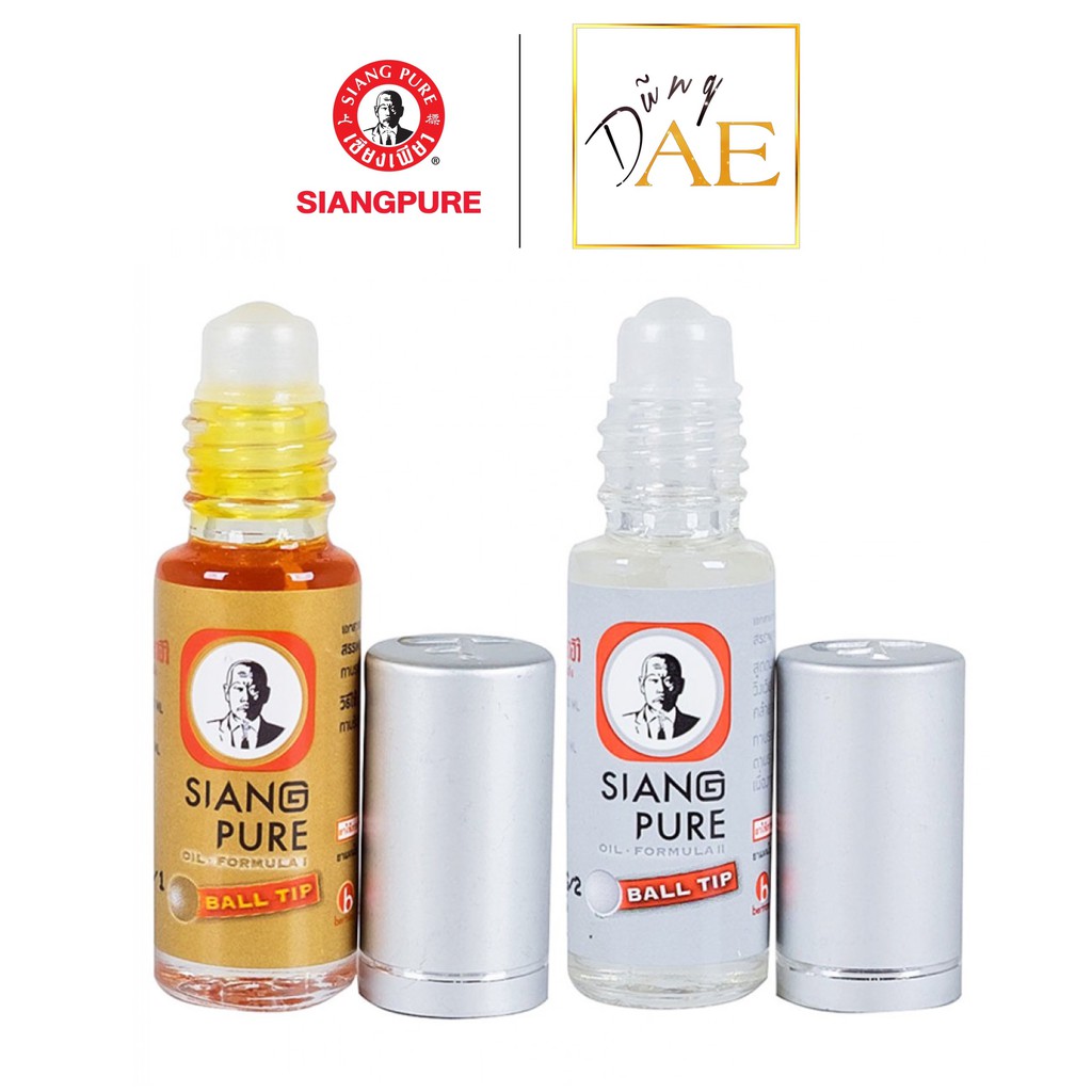 Dầu Gió Lăn Siang Pure Oil Formula Ball Tip Thái Lan 3mL