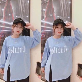 áo thun thu đông dài tay, cách điệu xẻ tà