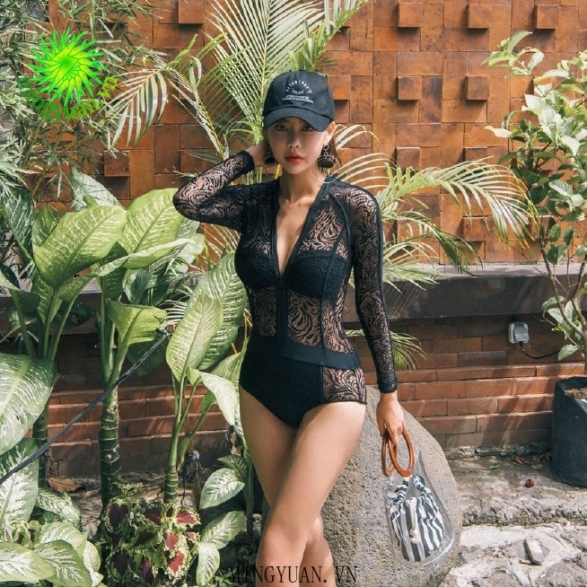 S-XL Long-sleeved one-piece lace bikini for the hot spring break | BigBuy360 - bigbuy360.vn