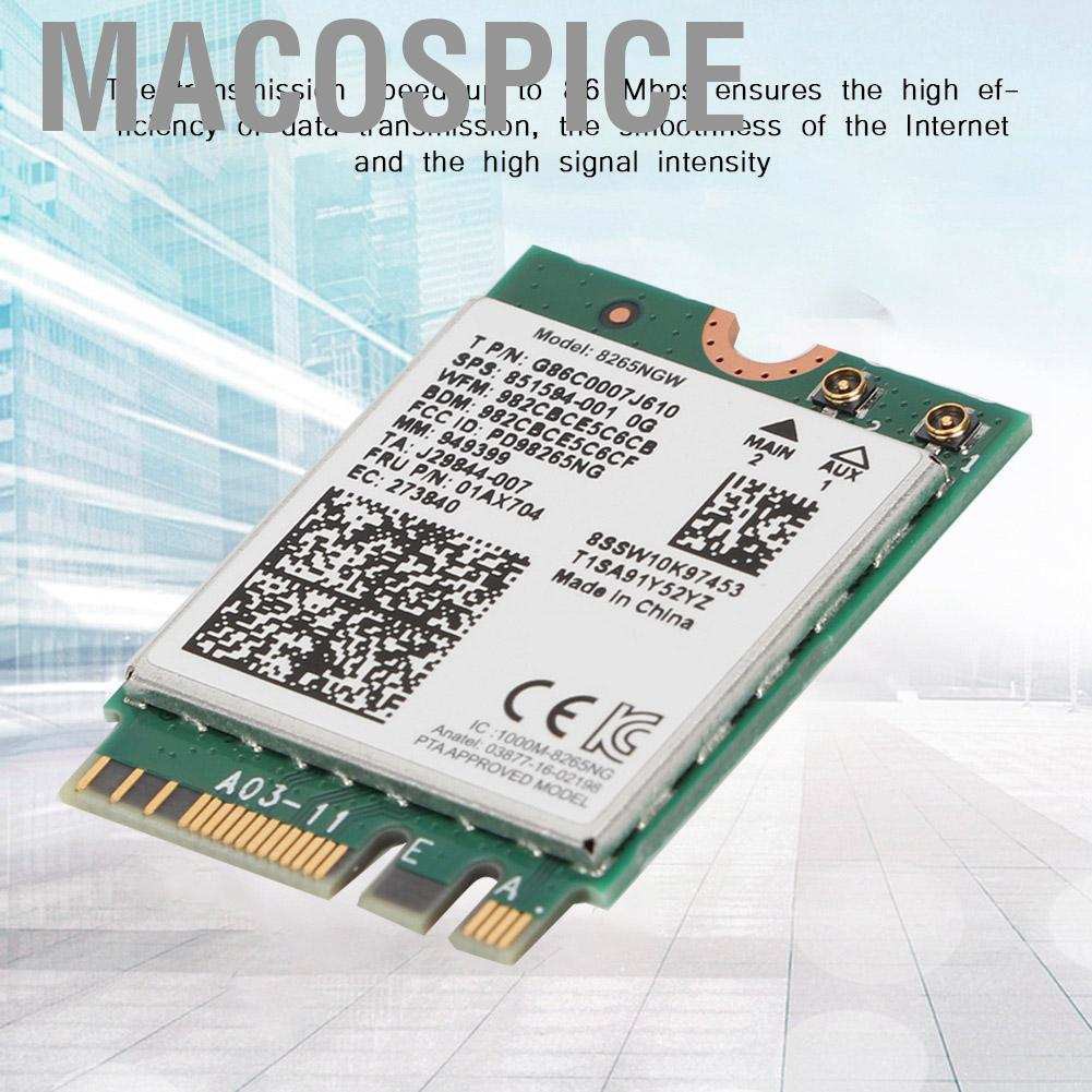 Card Mạng Không Dây Macospice Cho Intel 8265ngw 867mbps 2.4g / 5g Ngff Wifi Bt 4.2 Lenovo | BigBuy360 - bigbuy360.vn