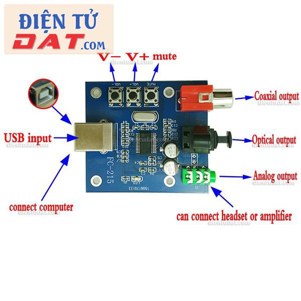 Mạch PCM2704 giải mã âm thanh DAC