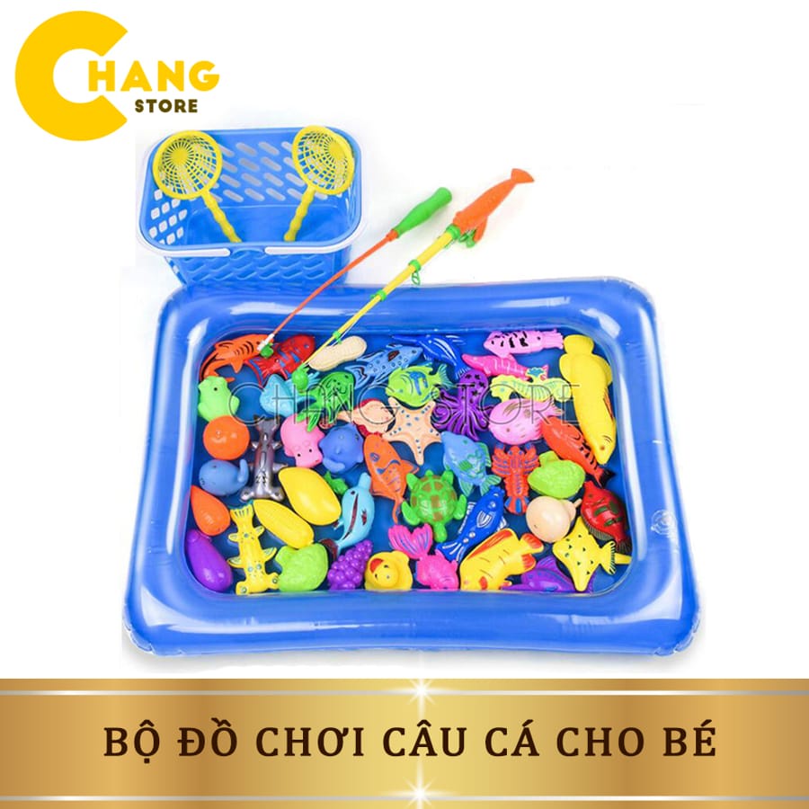 Bể Phao Câu Cá Vui Nhộn Cho Bé, Bộ Đồ Chơi Câu Cá Chất Liệu Nhựa An Toàn