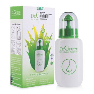 [CHÍNH HÃNG] COMBO 1 BÌNH RỬA MŨI DR.GREEN ĐẦU RỬA SILICON +10 GÓI HỖN HỢP PHA DUNG DỊCH RỬA MŨI