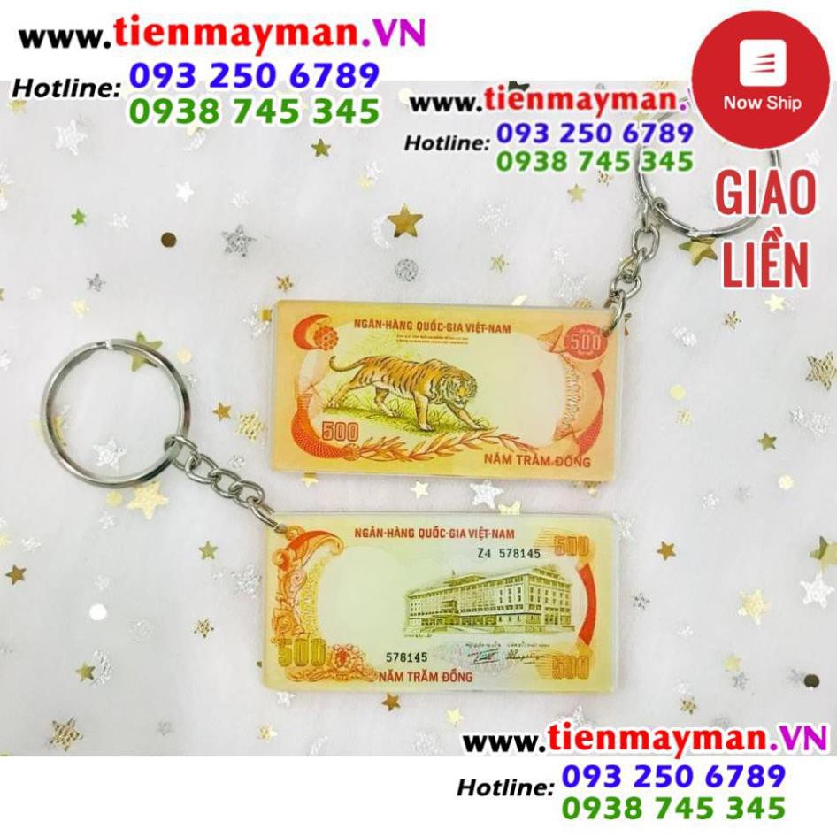 [shopee trợ giá] MÓC KHÓA HÌNH TIỀN XƯA - Tờ tiền 500 Đồng hình con cọp