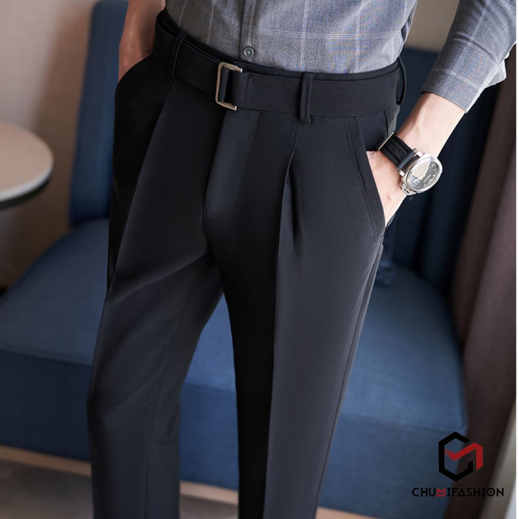 quần tây nam chumi quần âu nam cao cấp tôn dáng phong cách hàn quốc không nhăn không bai xù QD334