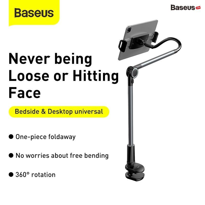 Giá treo iPad, giá đỡ iPad kẹp chân giường hay kẹp bàn đều được - Baseus Otaku Life Rotary