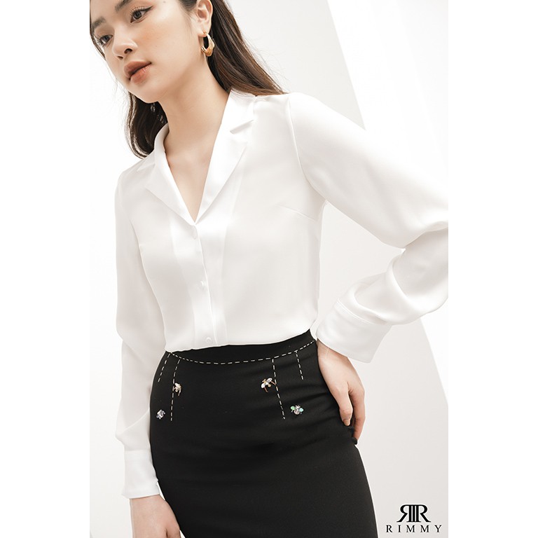 [Thiết Kế] Chân váy đen công sở thêu đá siêu sang thiết kế RIMMY - Trắng - A0 0940 | BigBuy360 - bigbuy360.vn