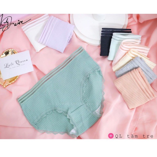 Quần lót tăm gân kháng khuẩn 🍀[MUA 5 TẶNG 1] 🍀 Quần lót nữ thông hơi cạp lưới xinh xắn | BigBuy360 - bigbuy360.vn