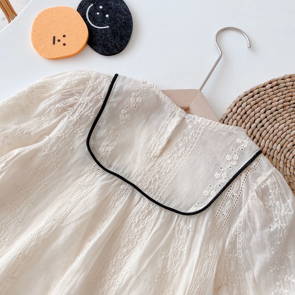 Áo Sơ Mi Cotton Tay Dài Phong Cách Hàn Quốc Nhật Bản Mới 2022 Cho Bé Gái