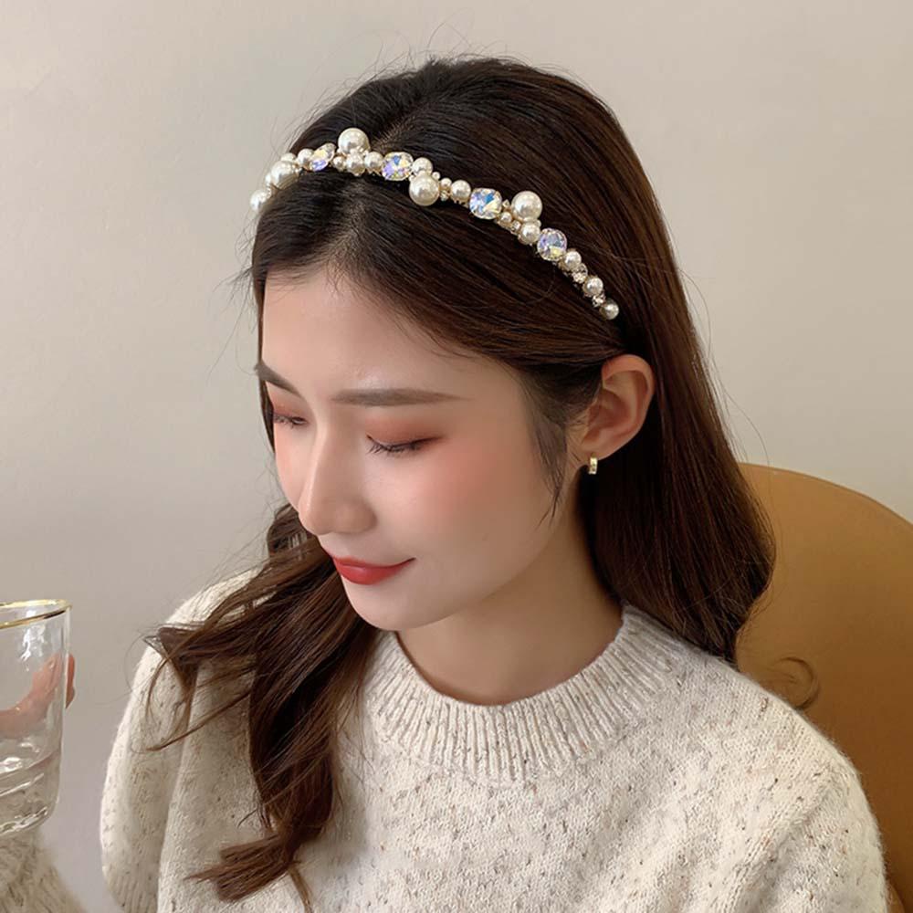 ANEMONE Băng Đô Cài Tóc Đính Ngọc Trai Phong Cách Hàn Quốc Cổ Điển Thời Trang Cho Nữ