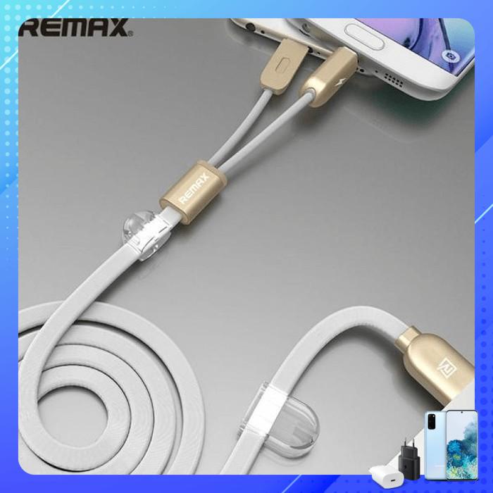 Cáp sạc dẹp 2 đầu Remax RC-025t cho iphone và android mua 2 cái giam 20%