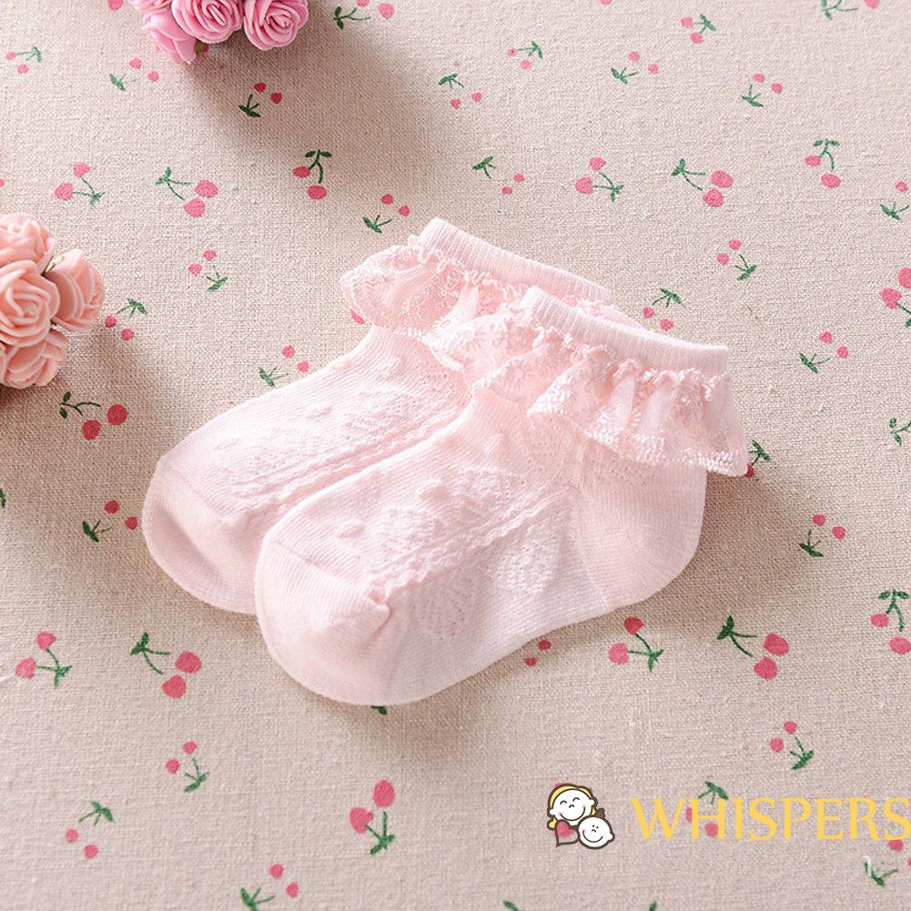 Vớ công chúa phối ren bèo chống trượt xinh xắn dễ thương cho bé gái
