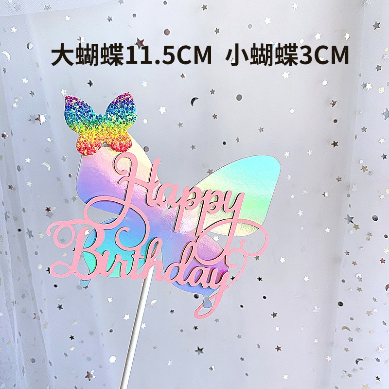 Set 1 / 6 Phụ Kiện Bươm Bướm Trang Trí Bánh Kem