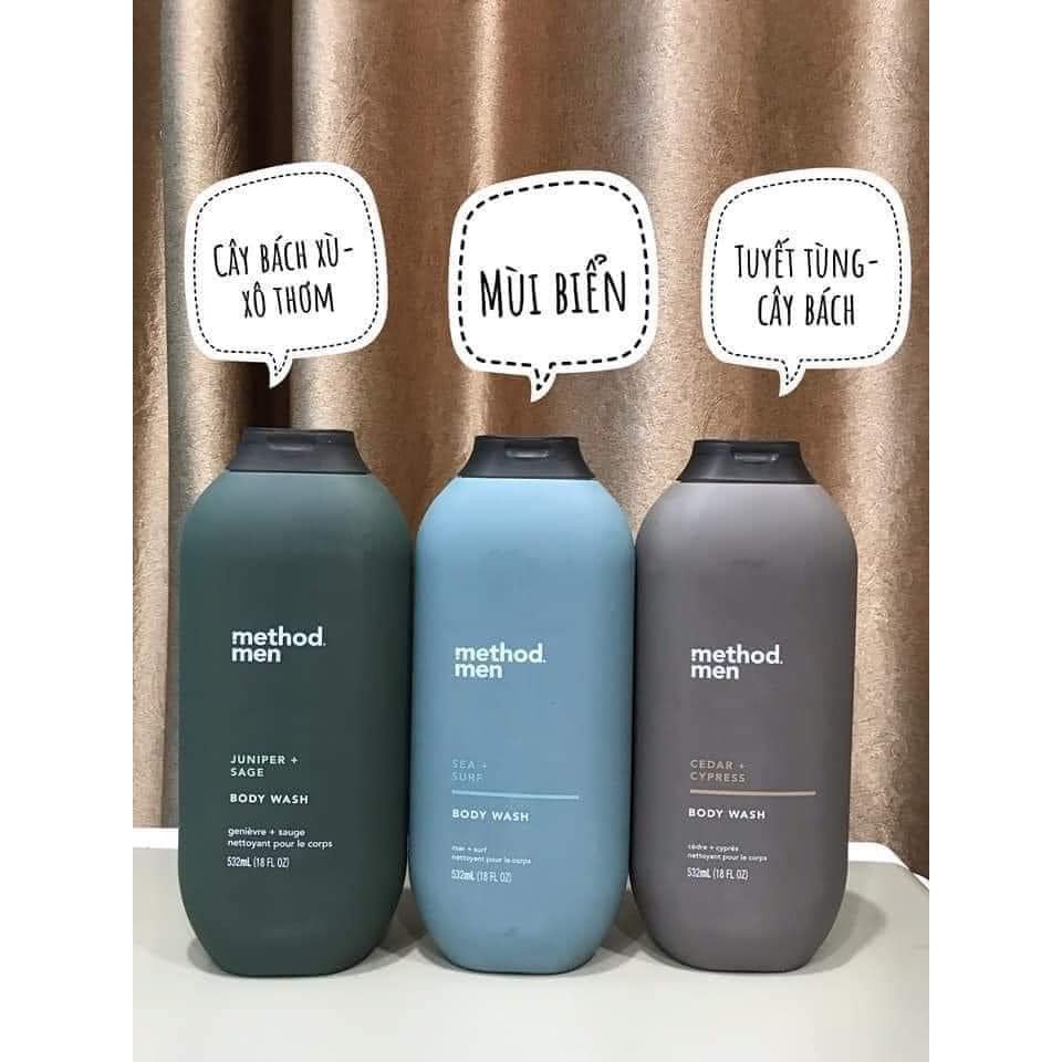 Sữa tắm cho nam giới Method body wash 532ml hương gỗ Bách xù- Hàng nội địa Úc