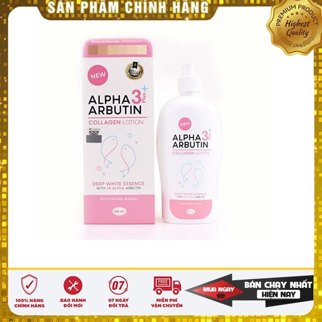 Sữa dưỡng thể trắng da Collagen Alpha Arbutin 500ml Thái Lan dạng chai