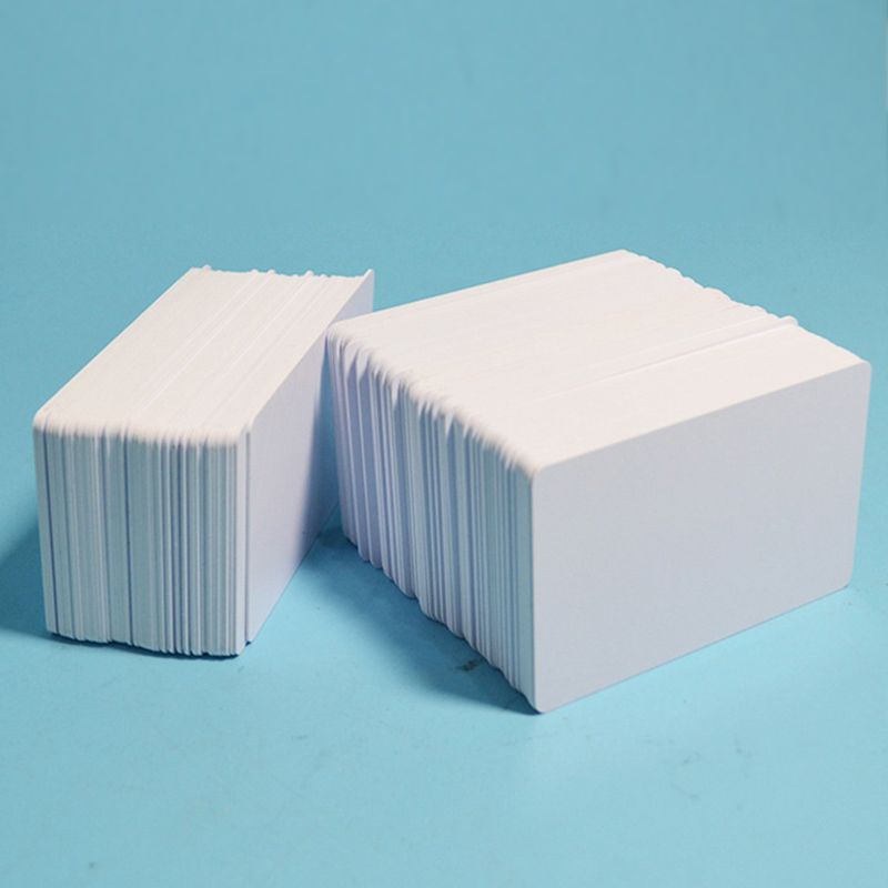Set 100 thẻ ID bằng nhựa PVC hai mặt màu trắng cao cấp DIY