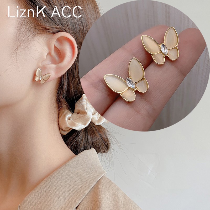 Bông Tai Mạ Bạc 925 Đính Ngọc Trai Đơn Giản Sang Trọng Phong Cách Hàn Quốc