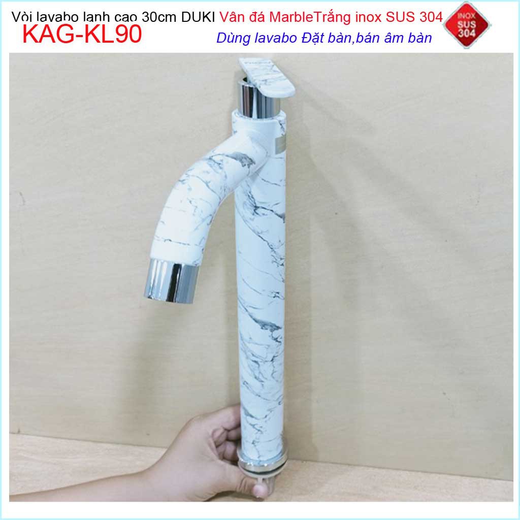 Vòi lavabo vân đá marble Duki KAG-KL90, vòi lavabo lạnh marble thủ công cao cấp cao 30cm