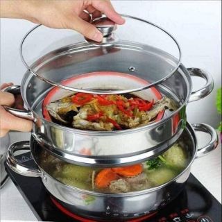 Nồi xửng hấp inox 2 tầng