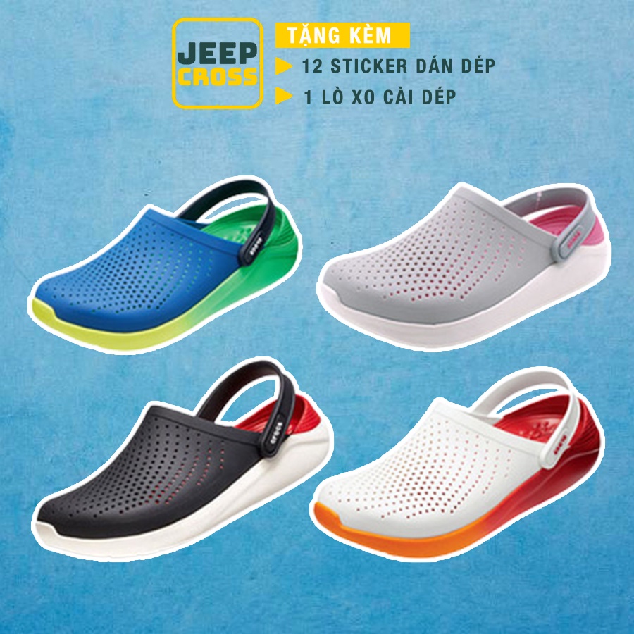 Dép cross literide Nam bịt đầu quai ngang hàng xuất khẩu full box đủ 8 màu, 8 size